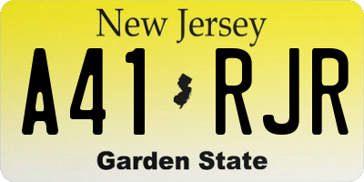 NJ license plate A41RJR
