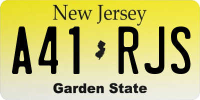 NJ license plate A41RJS