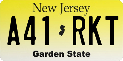 NJ license plate A41RKT