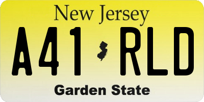 NJ license plate A41RLD