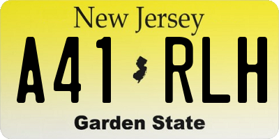NJ license plate A41RLH