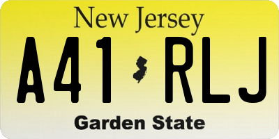 NJ license plate A41RLJ