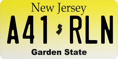 NJ license plate A41RLN