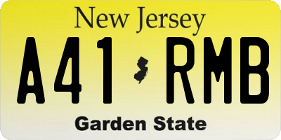 NJ license plate A41RMB