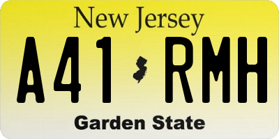 NJ license plate A41RMH