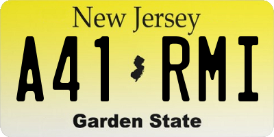 NJ license plate A41RMI
