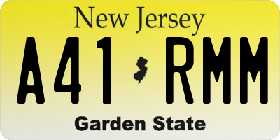 NJ license plate A41RMM