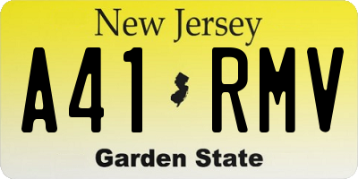 NJ license plate A41RMV