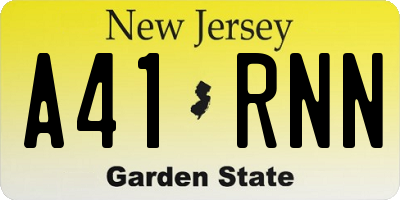 NJ license plate A41RNN