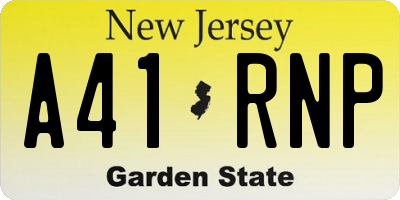 NJ license plate A41RNP