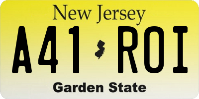 NJ license plate A41ROI