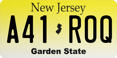 NJ license plate A41ROQ