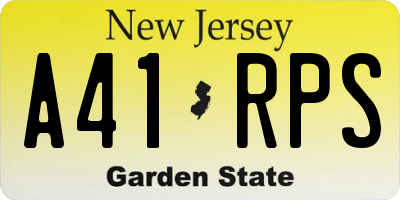 NJ license plate A41RPS