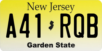 NJ license plate A41RQB