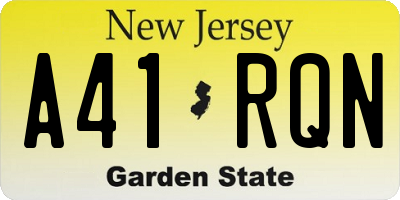 NJ license plate A41RQN