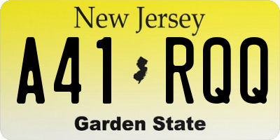 NJ license plate A41RQQ