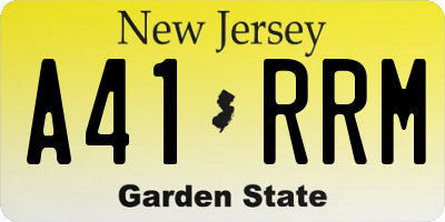 NJ license plate A41RRM