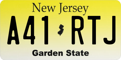 NJ license plate A41RTJ