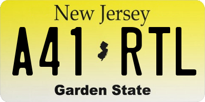 NJ license plate A41RTL