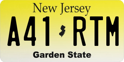NJ license plate A41RTM