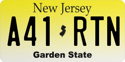 NJ license plate A41RTN