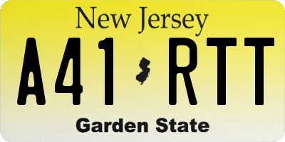 NJ license plate A41RTT