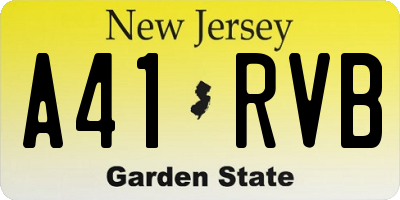 NJ license plate A41RVB
