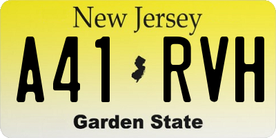 NJ license plate A41RVH