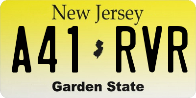 NJ license plate A41RVR