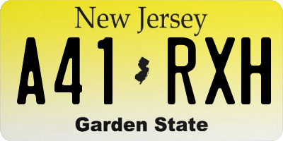 NJ license plate A41RXH