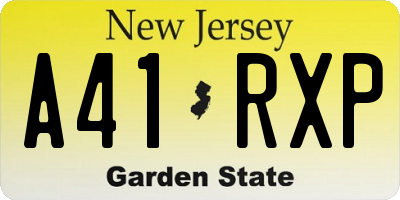 NJ license plate A41RXP