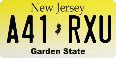 NJ license plate A41RXU
