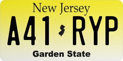 NJ license plate A41RYP