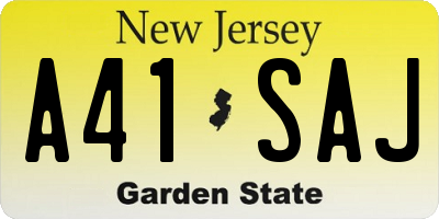 NJ license plate A41SAJ