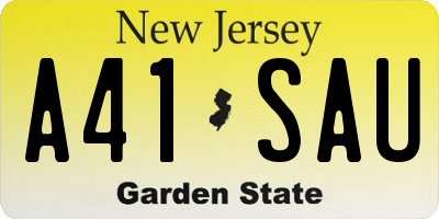 NJ license plate A41SAU