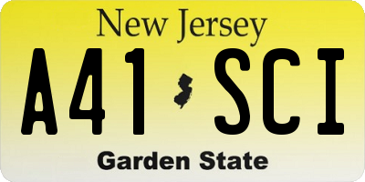 NJ license plate A41SCI
