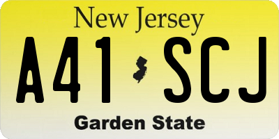 NJ license plate A41SCJ