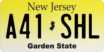 NJ license plate A41SHL