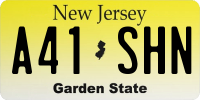 NJ license plate A41SHN