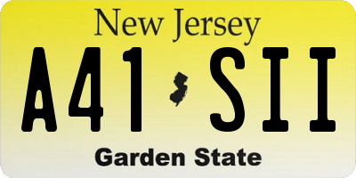 NJ license plate A41SII