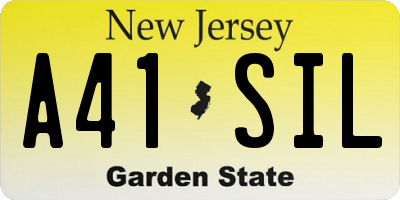 NJ license plate A41SIL