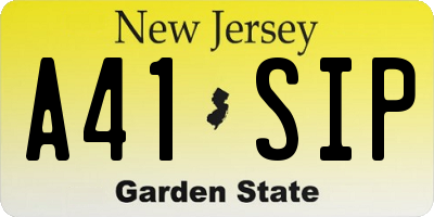NJ license plate A41SIP