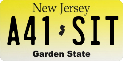 NJ license plate A41SIT