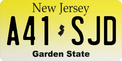 NJ license plate A41SJD