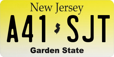NJ license plate A41SJT