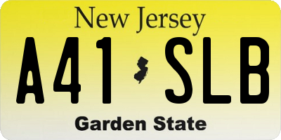 NJ license plate A41SLB