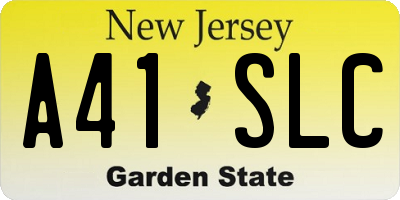 NJ license plate A41SLC
