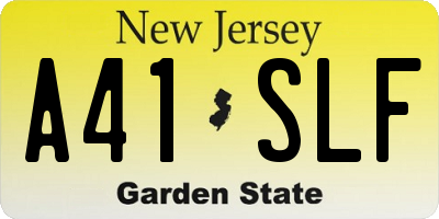 NJ license plate A41SLF