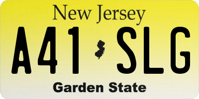 NJ license plate A41SLG