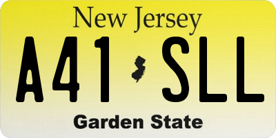 NJ license plate A41SLL